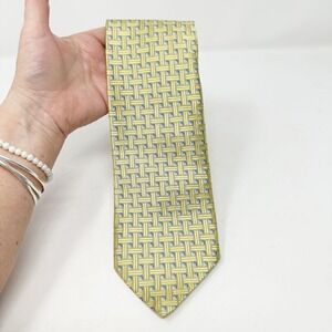 Robert Talbott Best of Class Silk Yellow Blue Tie‎ Made in U.S.A.